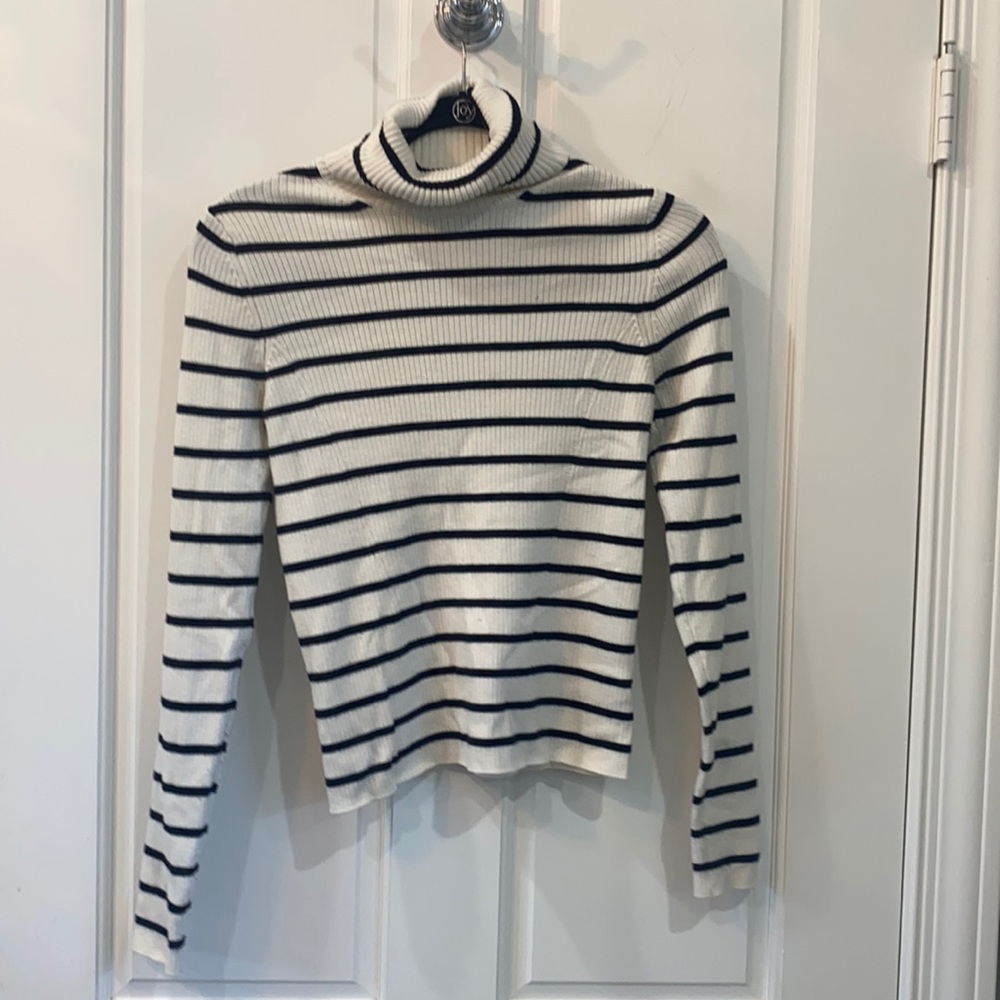 Black and White Striped Sweater Shirt